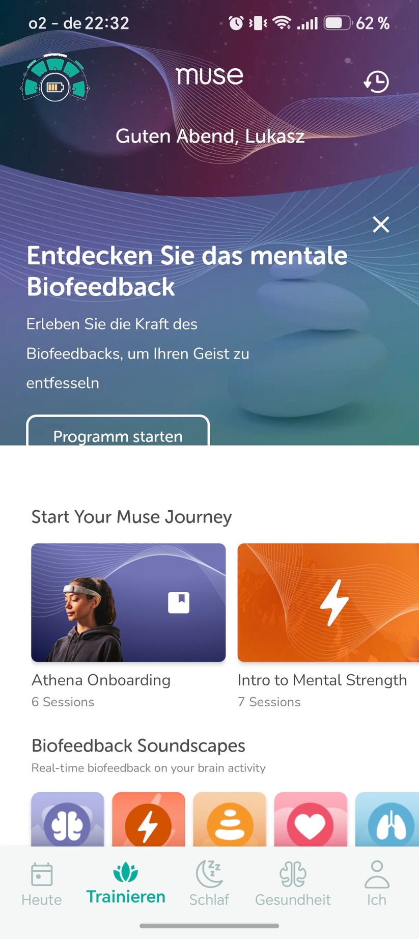 Muse S Athena: Neurofeedback-Training