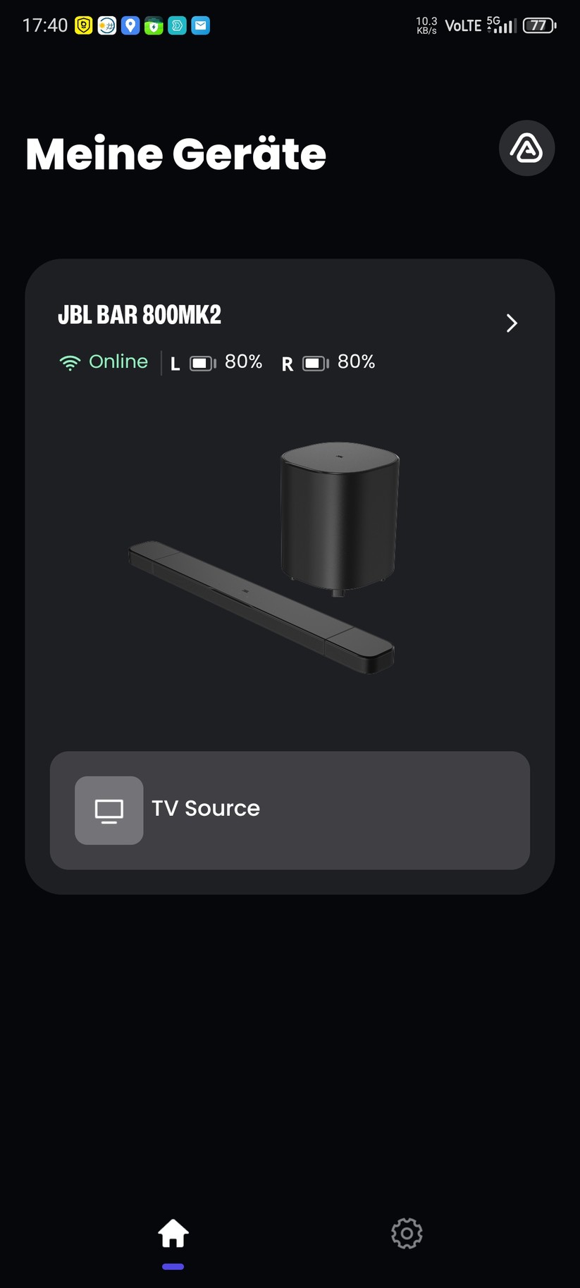 Die Einrichtung der Soundbar erfolgt mit der App JBL One