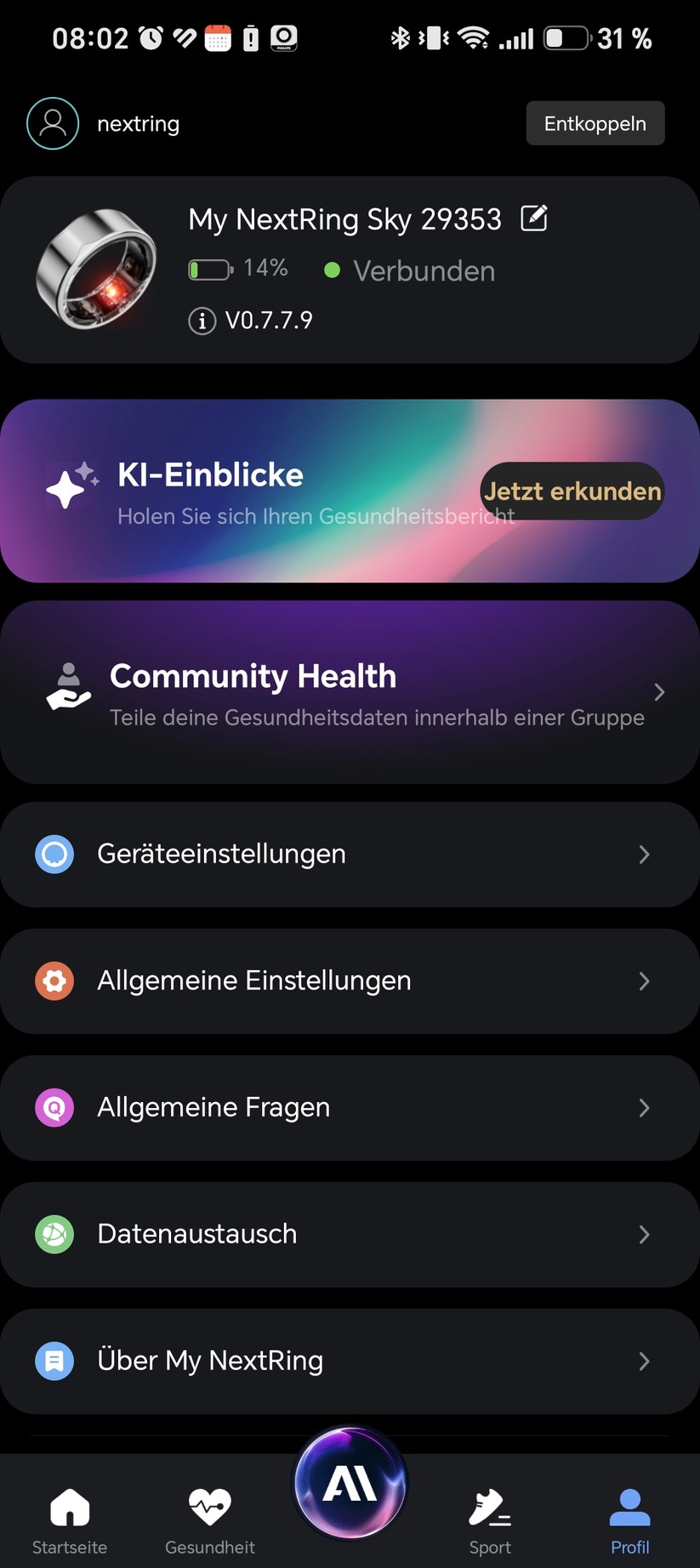 My Nextring Sky: App