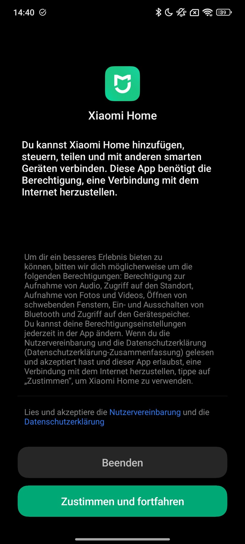 Xiaomi BE3600 Pro – App