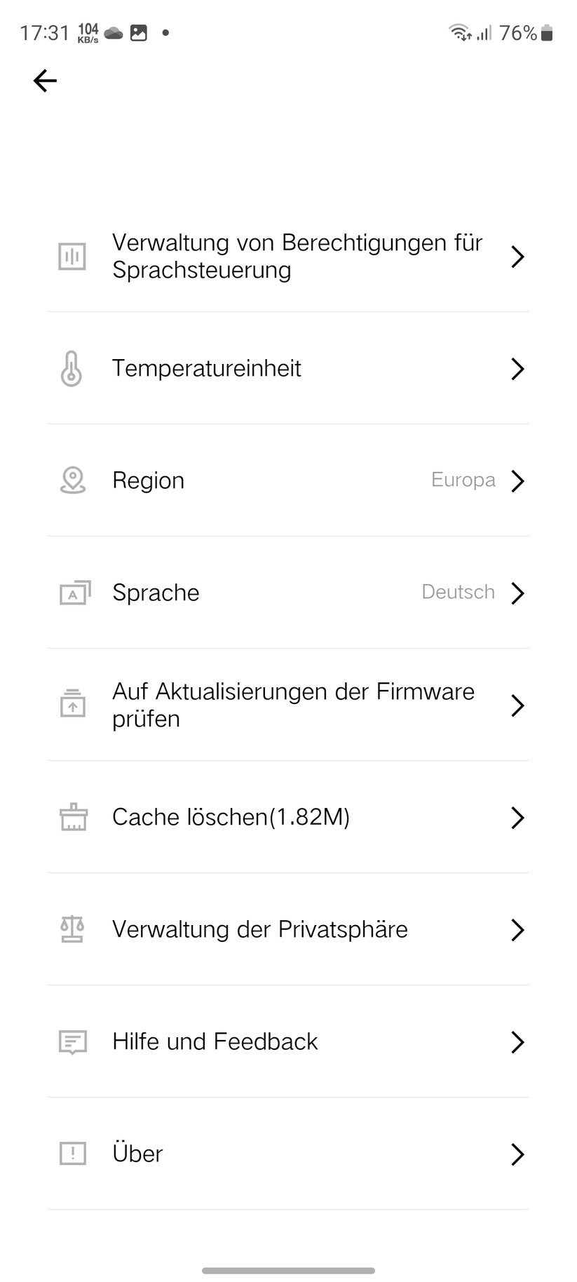 Smartmi Jya Fjord Pro: App