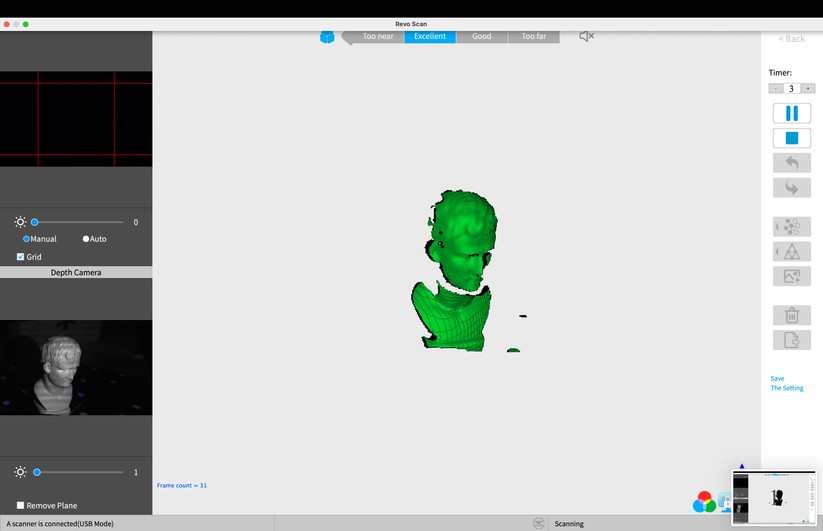 Revo Scan: Feineinstellungen - über-/unterbelichtete Bereiche werden rot und blau dargestellt