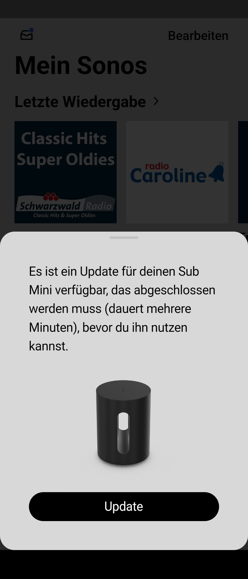 Sonos Sub Mini Screenshot