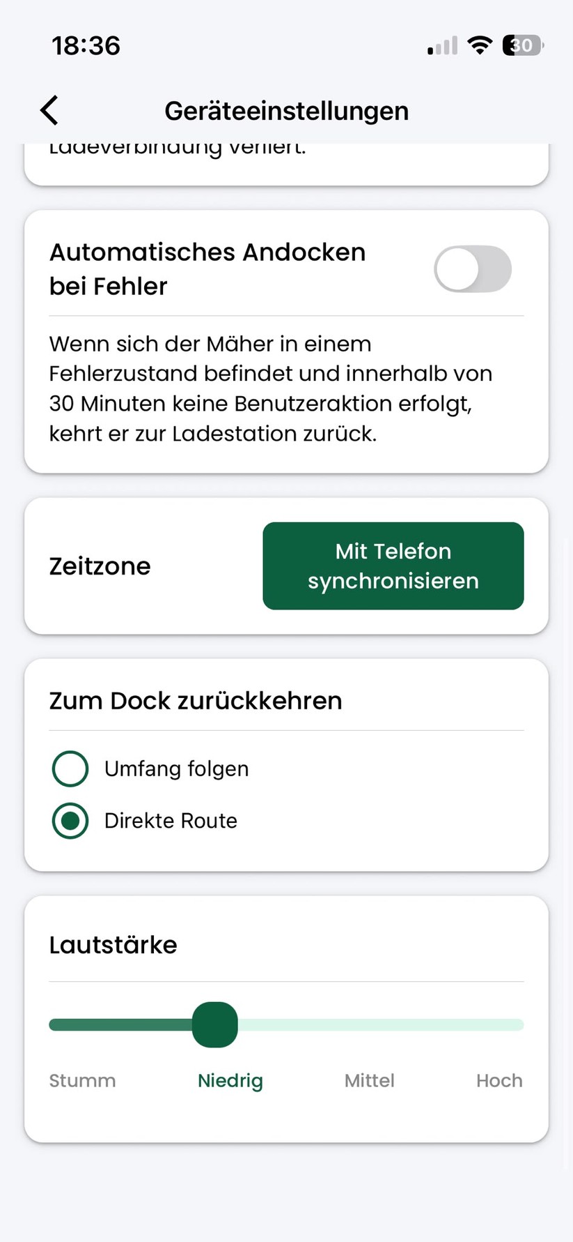 Grundsätzlich bietet die App viele Möglichkeiten, ohne so intuitiv und umfangreich wie bei Segway oder Mammotion zu sein. Vor allem Einstellungsmöglichkeiten bei der Hinderniserkennung haben wir stark vermisst.