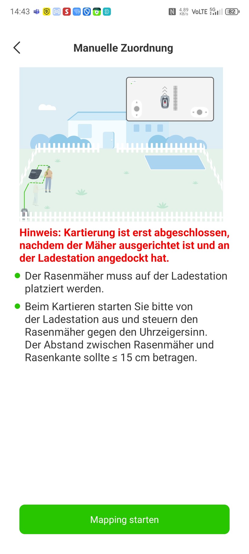 Roboup Raccoon 2 SE: Die Roboup-App liegt auf Deutsch und ist übersichtlich, sodass man den Mähroboter leicht konfigurieren und Zeitpläne erstellen kann.