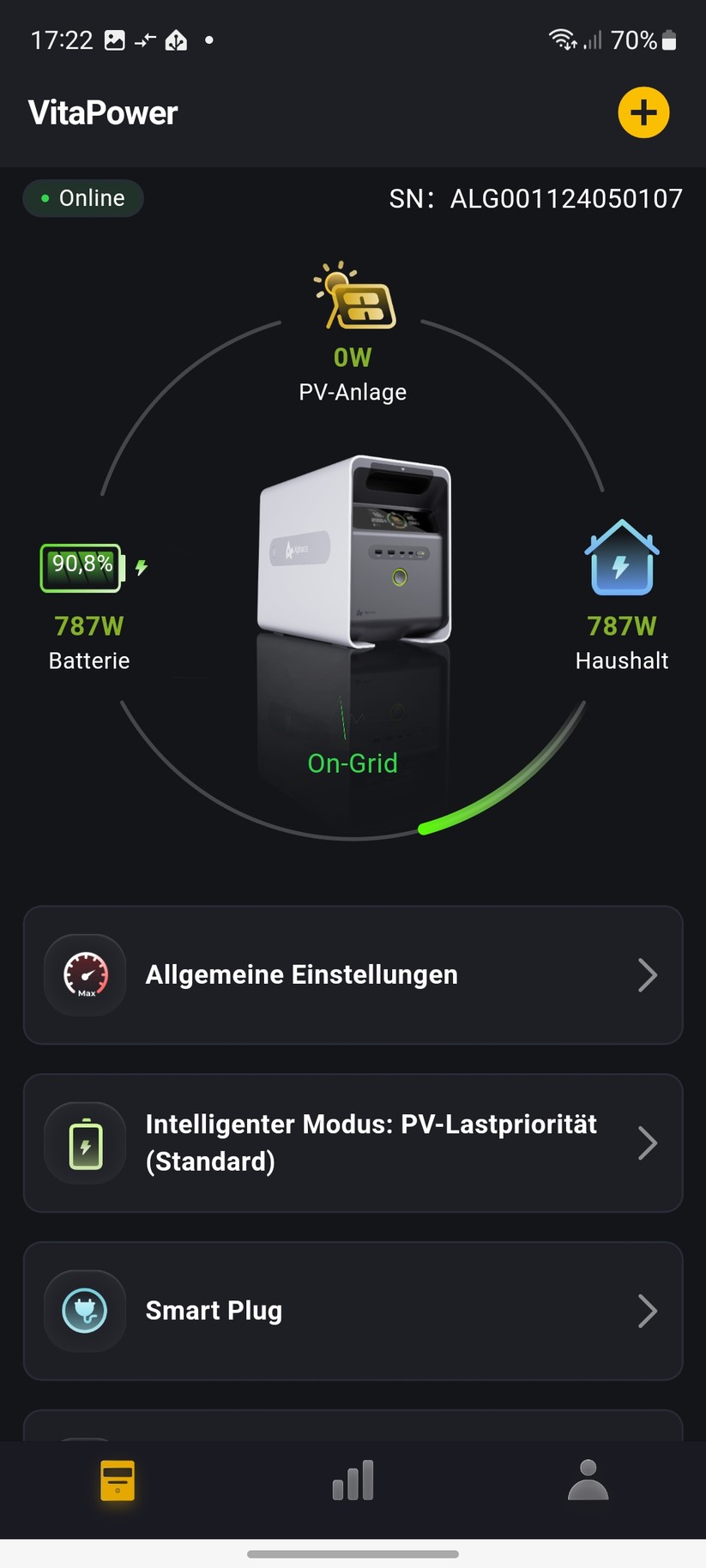  Einstellungen mit der App Alpha Lite