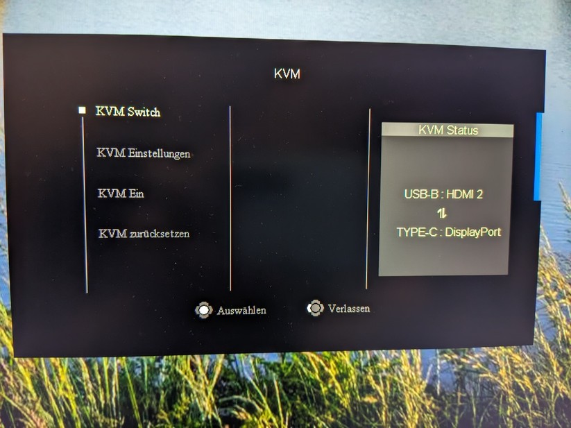 Monitor Gigabyte M27Q mit KVM-Switch: KVM-OSD-Menü