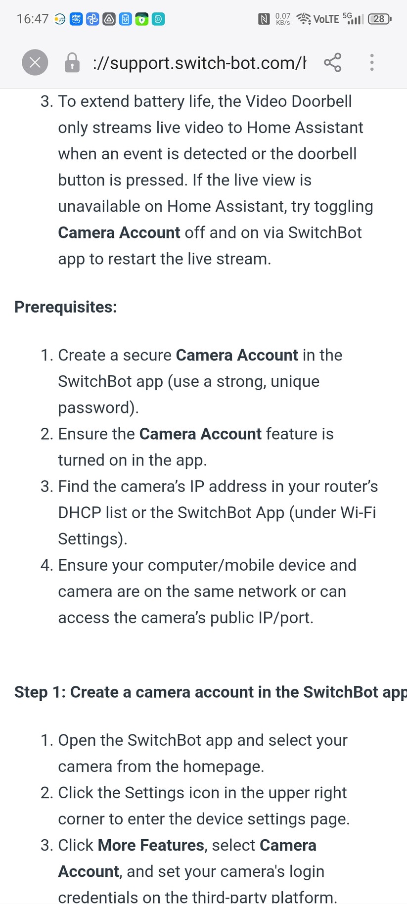 Damit die Einbindung des Videostreams in andere Systeme wie Home Assistant funktioniert, muss zuvor ein Kamera-Konto angelegt werden. Damit wird der RTSP-Stream aktiviert. 