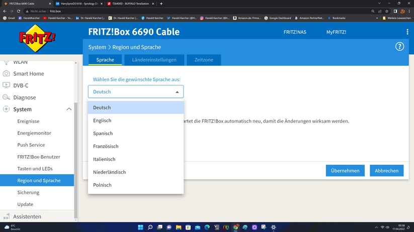 Fritzbox 6690 Cable - Konfiguration 