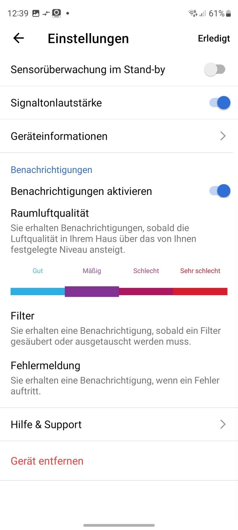 Philips Air Performer 8000 AMF870: Einrichtung mit App Air+