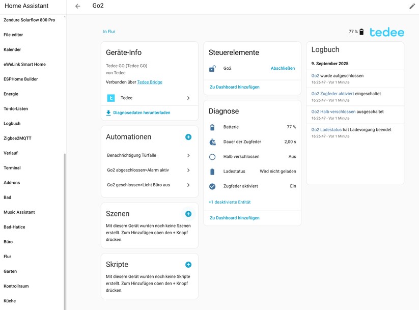 Switchbot Lock Ultra: Die Integration in Home Assistant ist über die Cloud, Bluetooth, Matter und MQTT möglich. Über MQTT wird auch das Ziehen der Falle angeboten. Allerdings funktioniert das nicht korrekt. Scheinbar wird die Kalibrierung über MQTT bei diesem Befehl nicht berücksichtigt. 