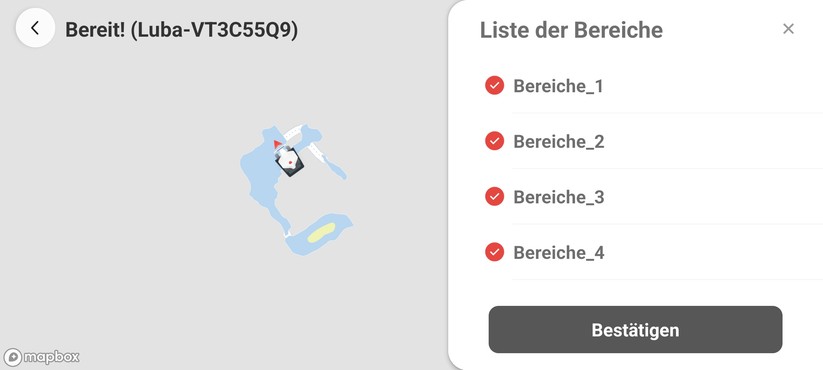 App des Mammotion Luba AWD 3000