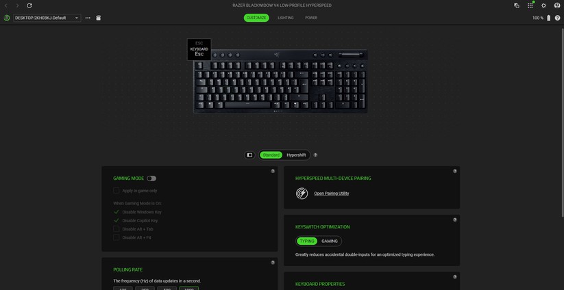 Razer Blackwidow V4 Low-Profile Hyperspeed - Bilder App