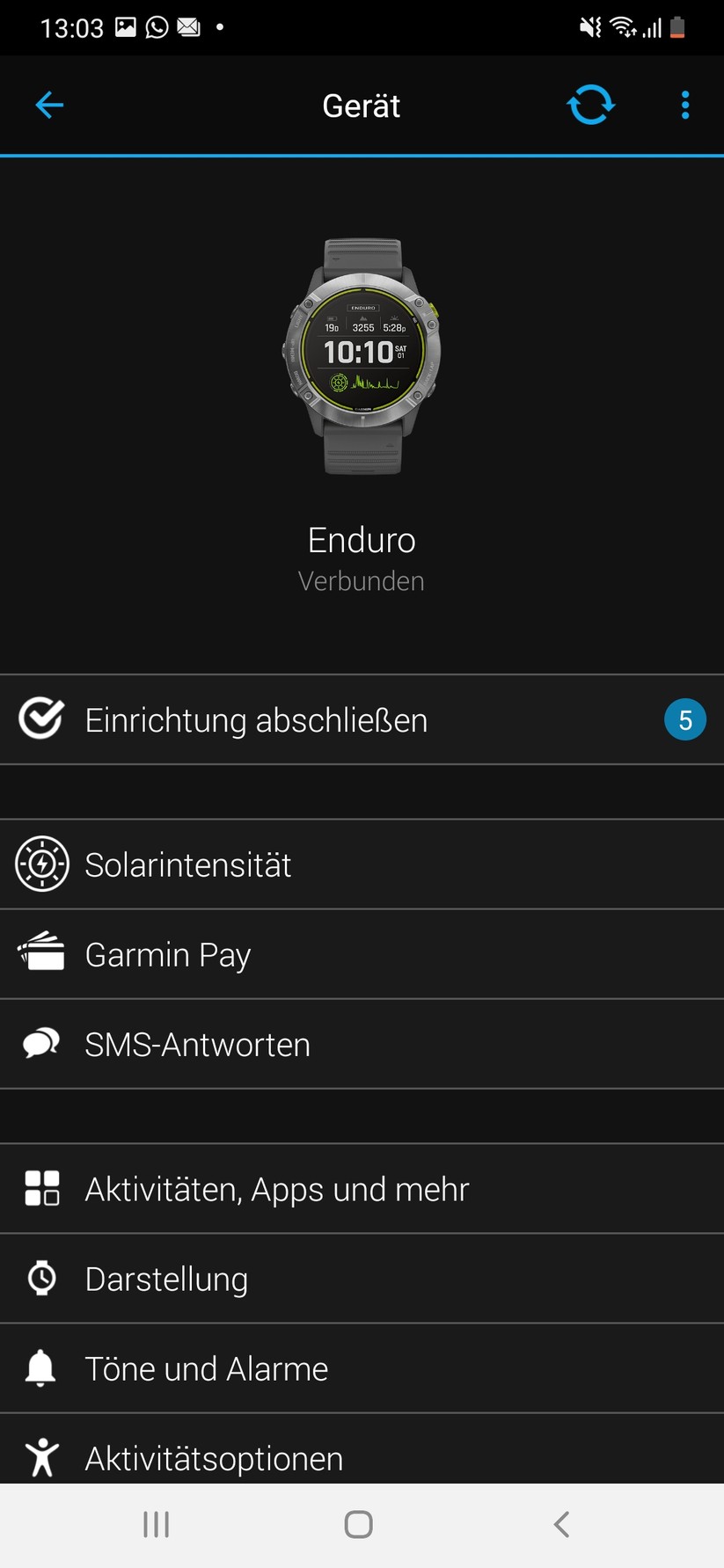 Garmin Connect auf Garmin Enduro