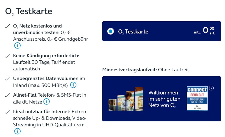O2 bietet aktuell einen Monat Internet und Telefonie vollkommen kostenlos an