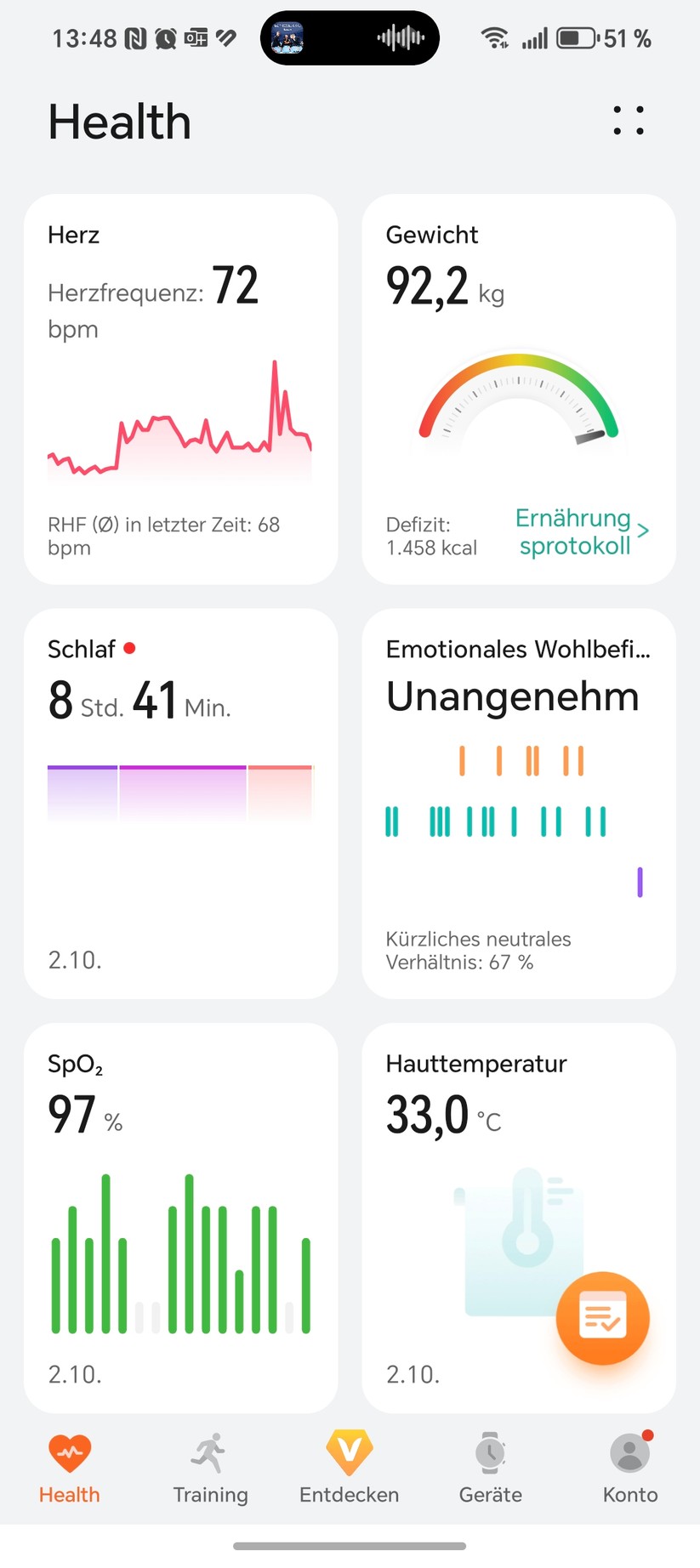 Huawei Watch GT 6 - Health App