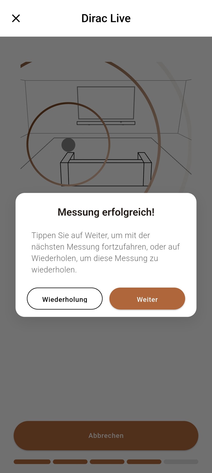 Die Bedienung sowie die Dirac Live-Einmessung erfolgen mit der App Klipsch Connect Plus.