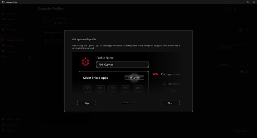 Asus ROG Keris II Ace - Bilder App