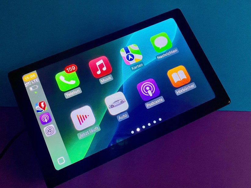 Lescars Display mit Dashcam für Android Auto & Carplay