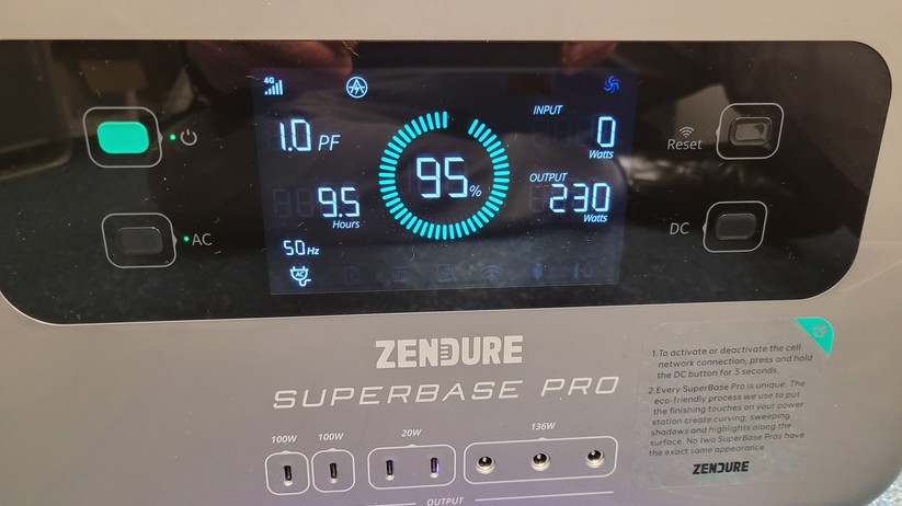 Zendure Superbase Pro: 4G-Anzeige