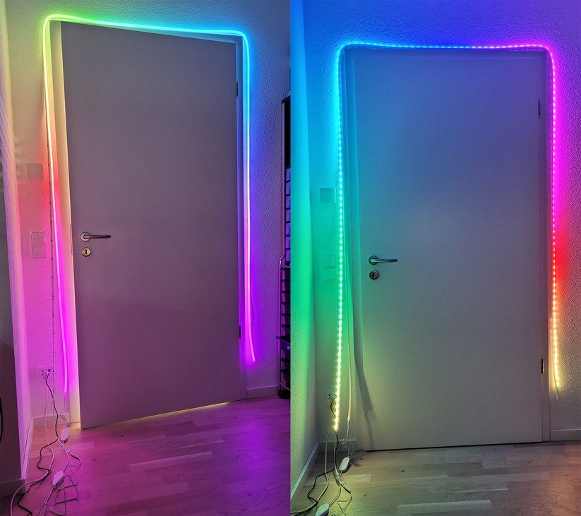 Während bei Standard-LED-Streifen die einzelnen Leuchtdioden meistens gut zu sehen sind, bleiben diese bei Varianten mit einer transparenten Abdeckung, die oft mit dem Zusatz Neon bezeichnet werden, verborgen. 