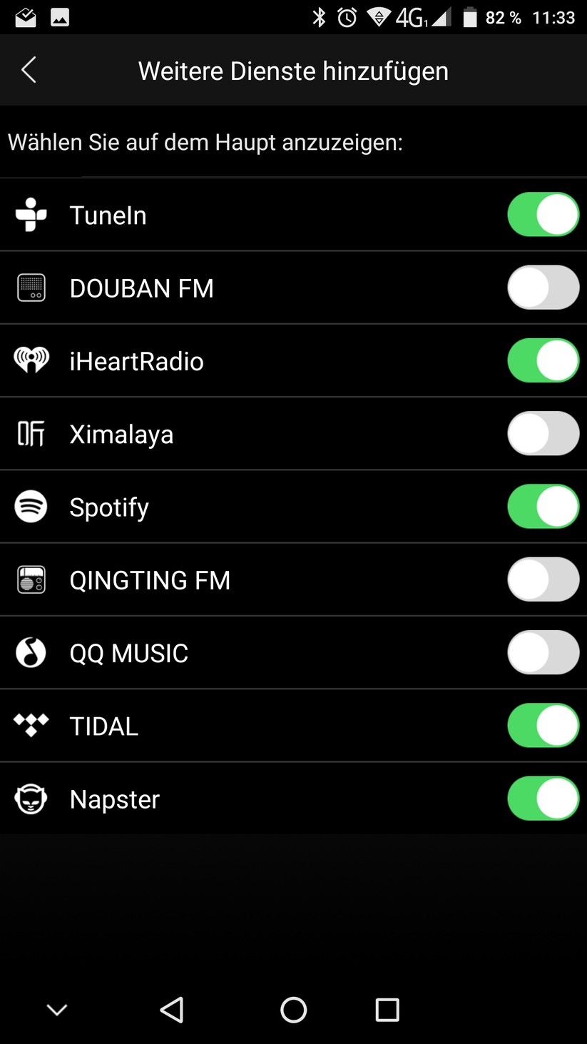 Neben den direkt in der App verfügbaren Streaming-Diensten gelangt Musik auch per Bluetooth, AUX-Eingang, USB-Stick und SD-Karte auf den Lautsprecher.