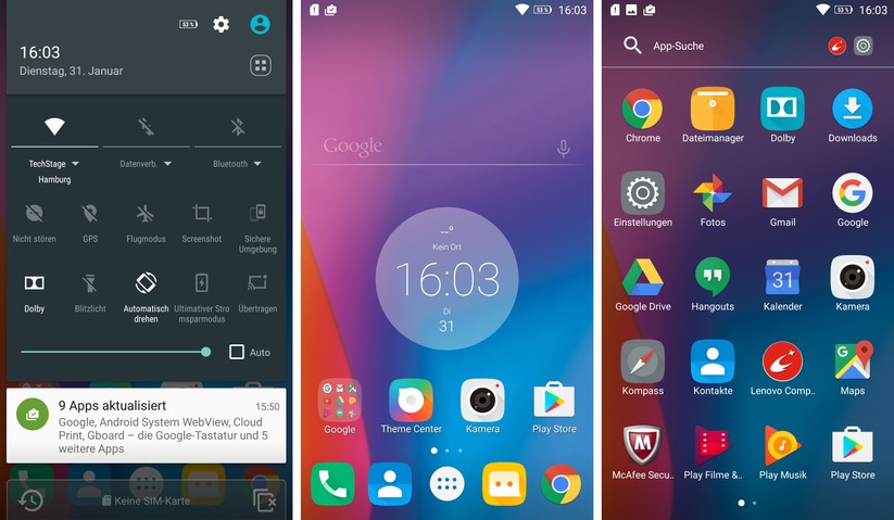 Lenovo-Oberfläche auf dem K6-Smartphone