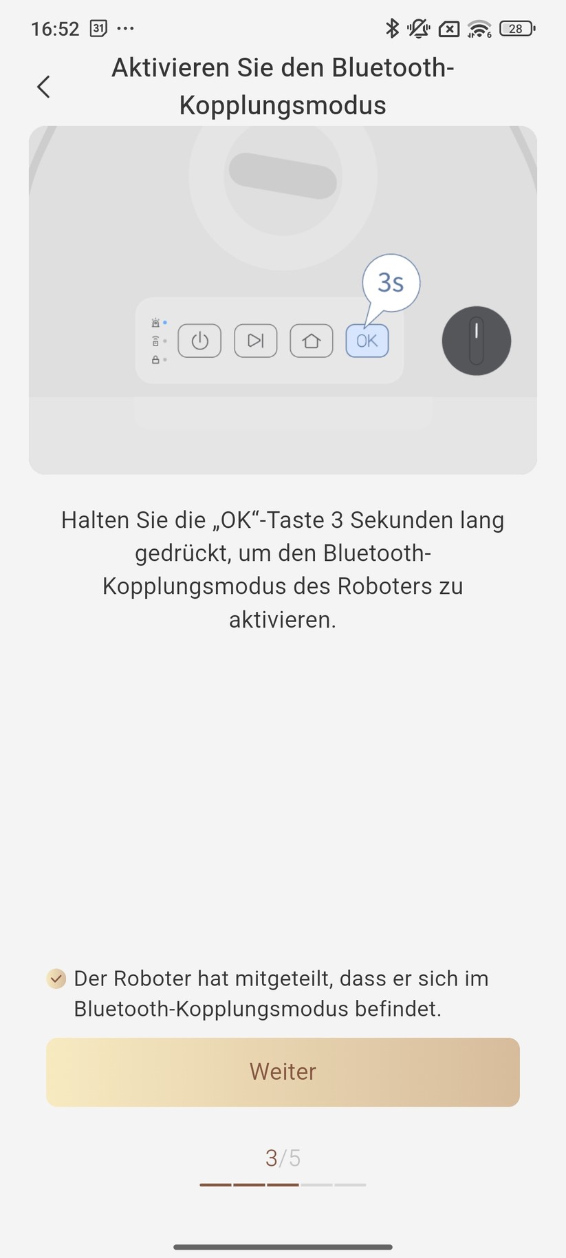 Mova 1000 – Einrichtung
