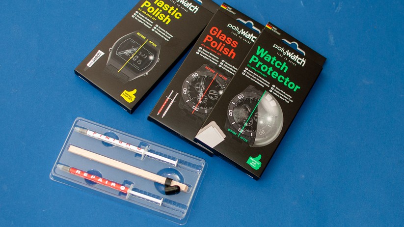Polywatch hat Kratzerentfernungssets für Glas oder Plastik sowie eine Schutzversiegelung im Angebot. 