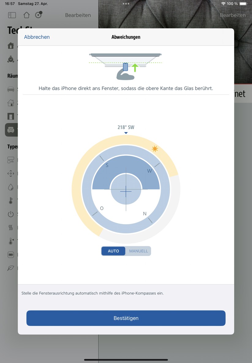 Eve Blinds Collection: Die Einrichtung mit der Eve-App ist schnell erledigt. 