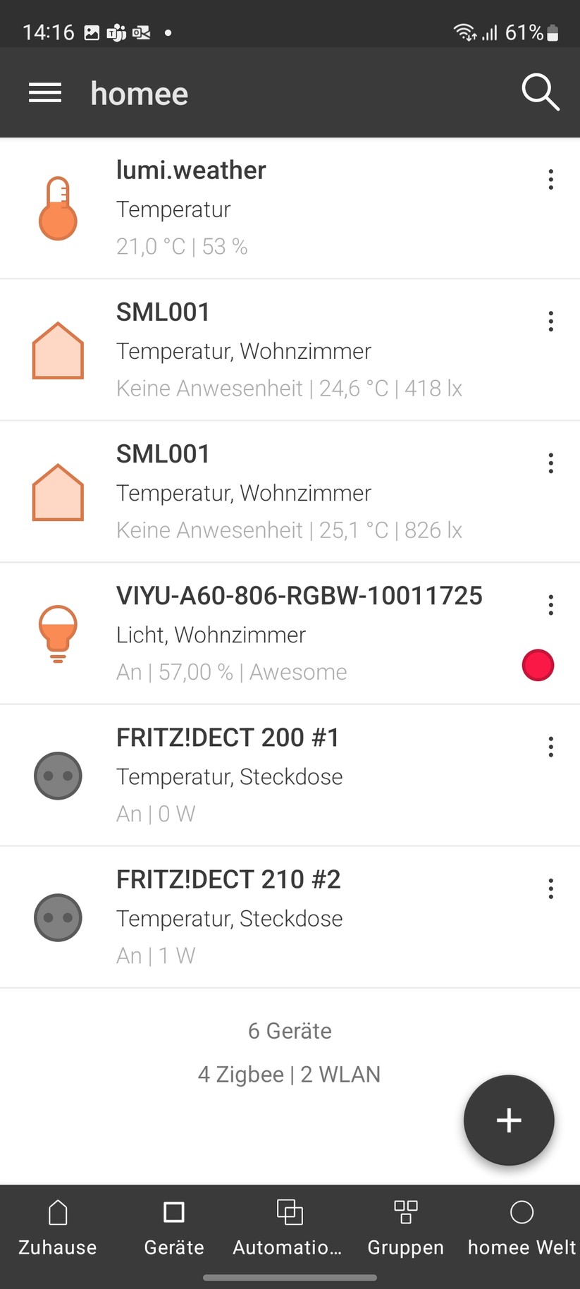 Homee: Smartphone- und Web-App