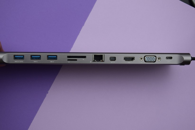 Die Anschlüsse des Icy Box USB-C-Docks