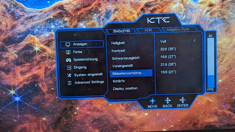 KTC G42P5 Einstellungen
