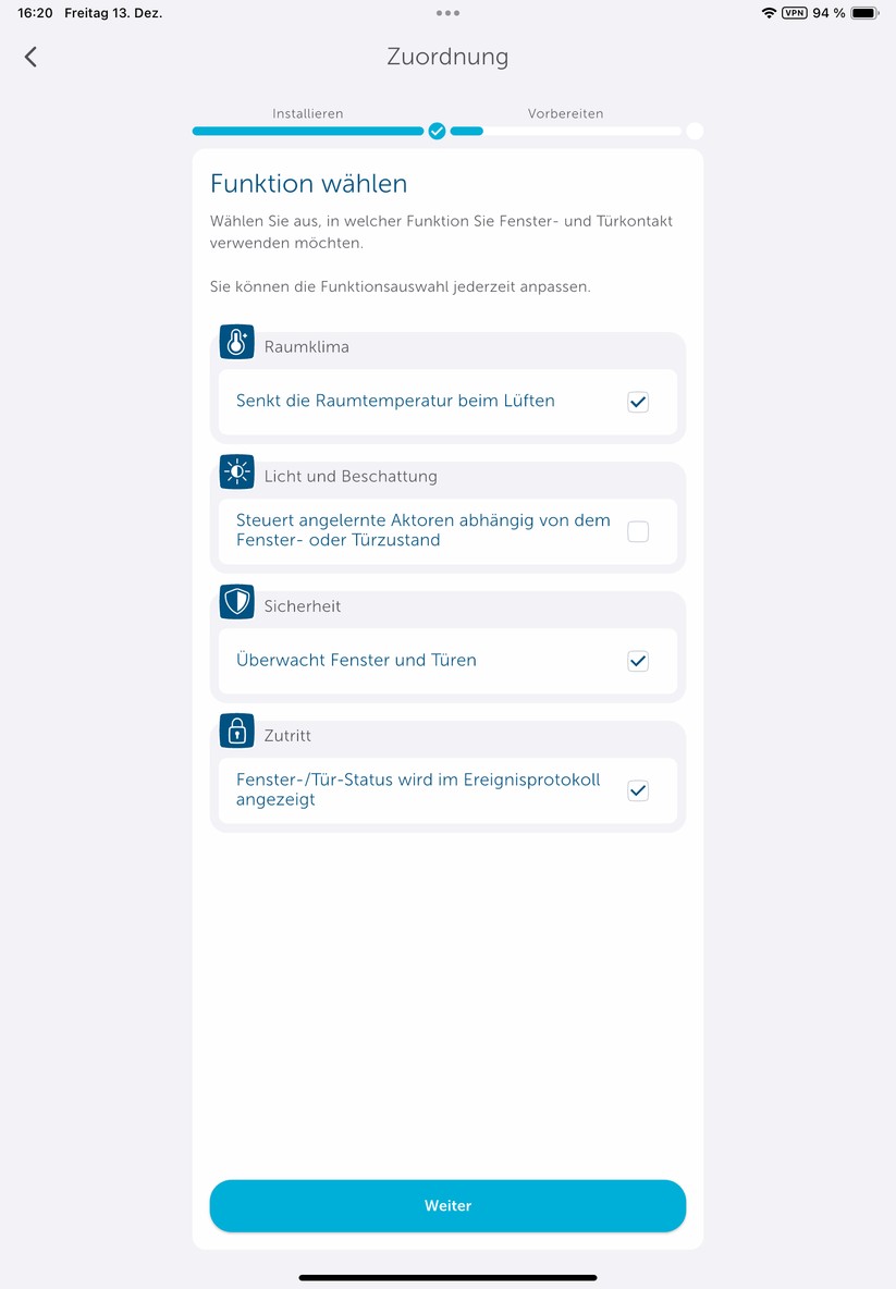  Koppelung des Fenstersensors