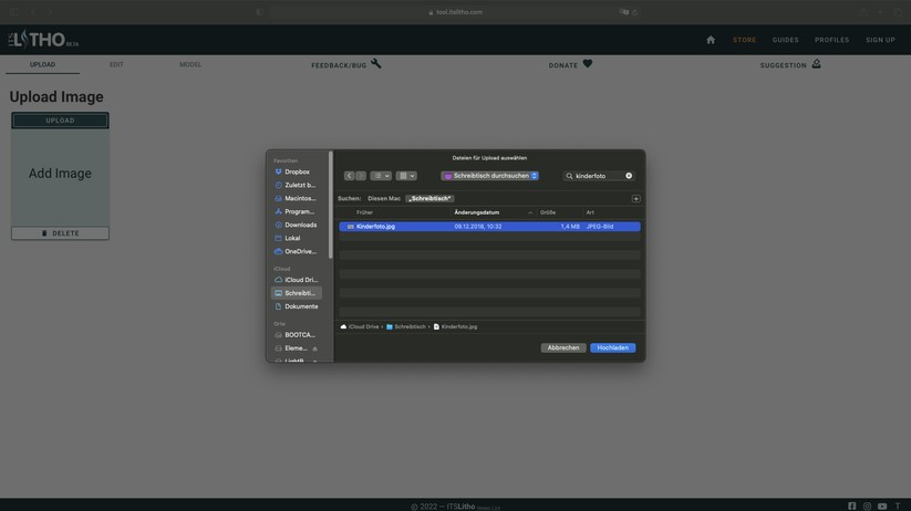 Wir benutzen ein Familienfoto im Jpeg-Format.