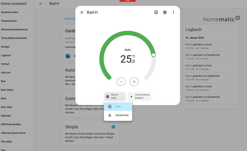 Homematic IP Pure: Integration in Home Assistant