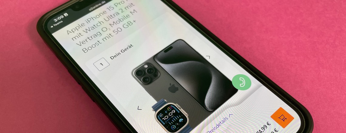 Nur 1 Euro Anzahlung: iPhone 15 Pro Max & Apple Watch Ultra 2 im Bundle bei O2