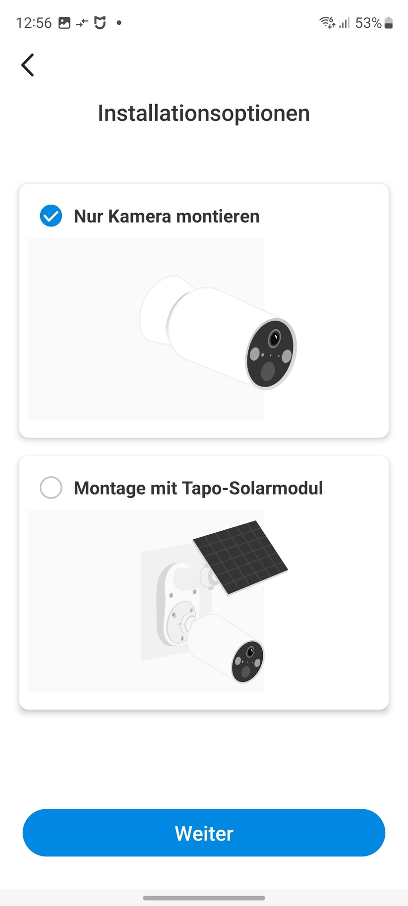 TP-Link C425: Das Set-up der Überwachungskamera erfolgt mit der Tapo-App, für die allerdings ein Konto erforderlich ist. Die App informiert dabei nicht nur die Funktionen der C425, sondern gibt auch Tipps zum Aufstellort.