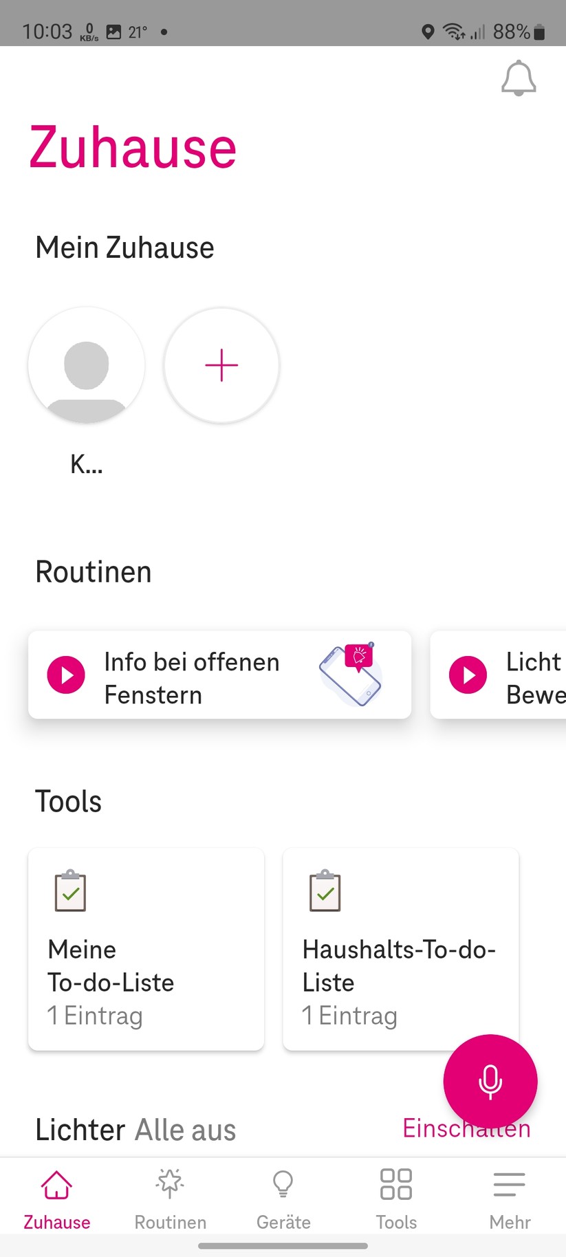 Magenta Zuhause mit Home Base 2: Routinen, Geräte, Tools, Einstellungen