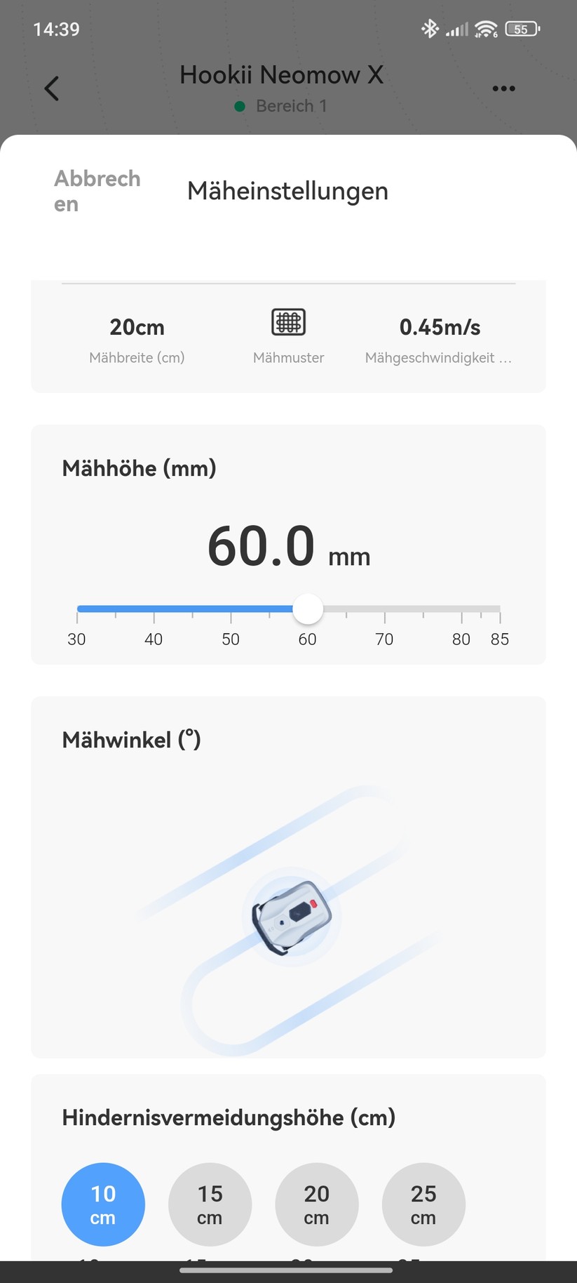 Hookii Neomow X: Mit der App lässt sich der Mähroboter in allen wesentlichen Punkten konfigurieren. Sie erlaubt außerdem die Korrektur einer Karte, was nicht jeder Mähroboter zu bieten hat.