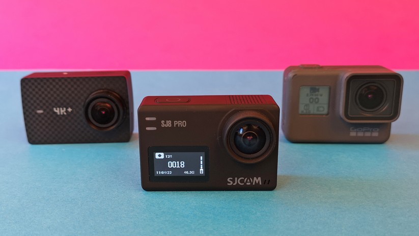 Die SJ8 Pro im Vergleich zur Gopro Hero 2018 und der Yi 4K+.