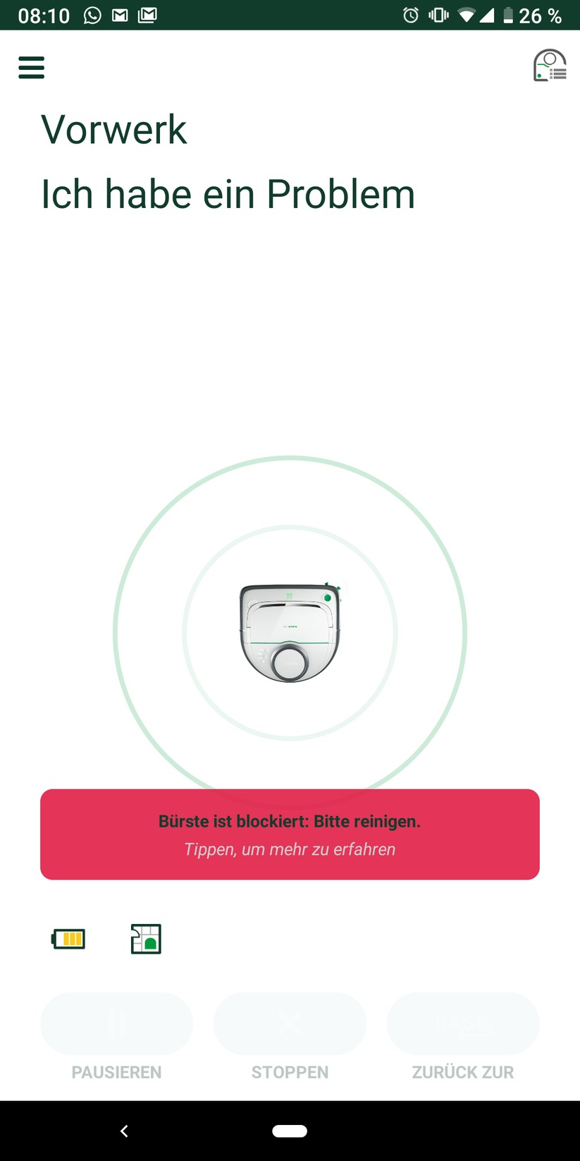 der Vorwerk Kobold VR300 hat ein Problem