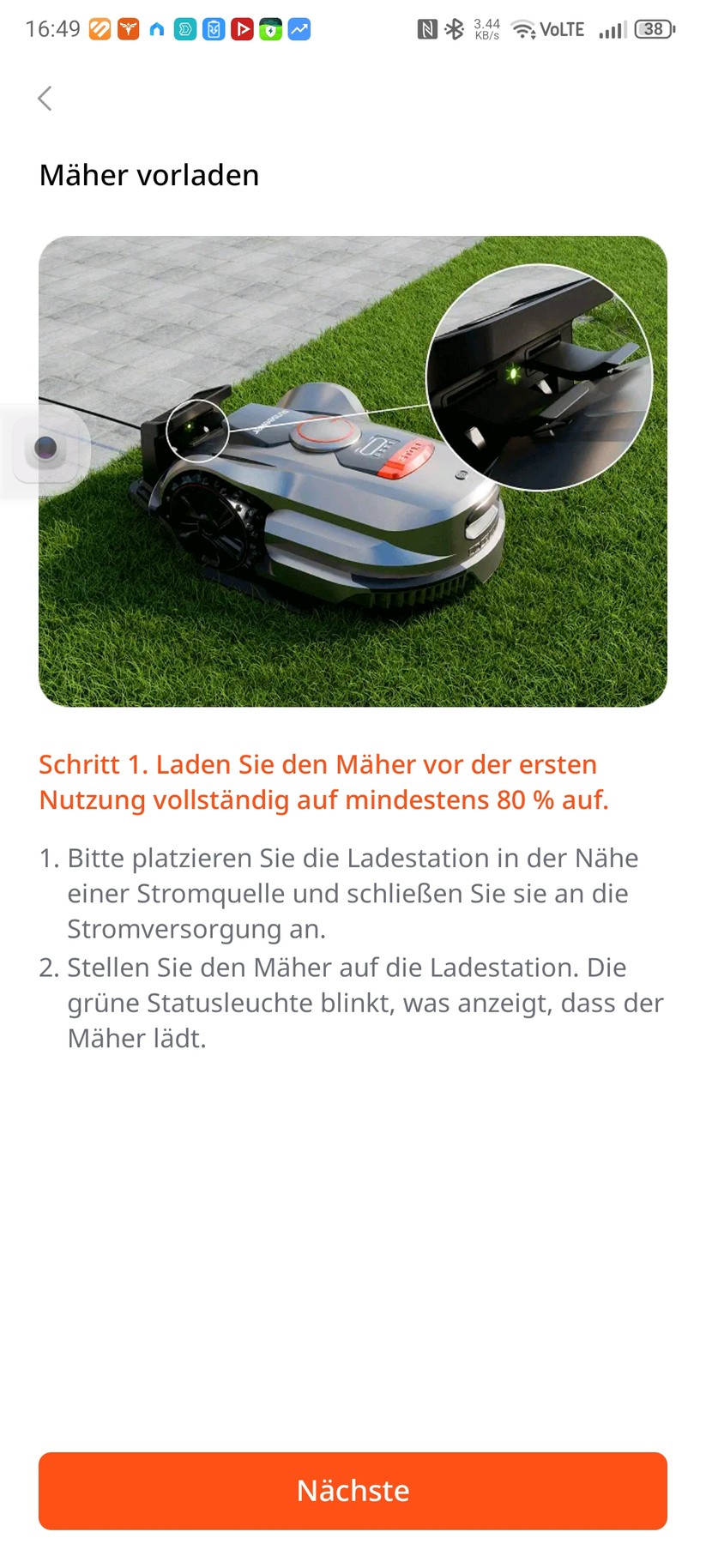 Sunseeker X5 Gen2: Die Einrichtung ist einfach und schnell abgeschlossen.