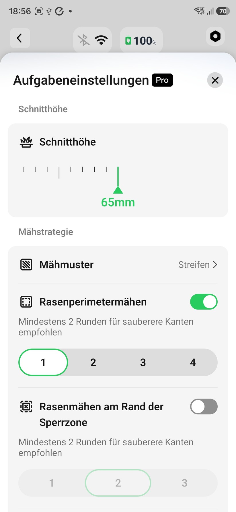 Mammotion Luba Mini 2 AWD 1500: Die Mammotion-App bietet sehr viele nützliche Einstellungsmöglichkeiten.