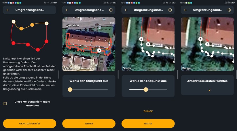 Die Stiga-App erlaubt ein nachträgliches Ändern der Kartierung.