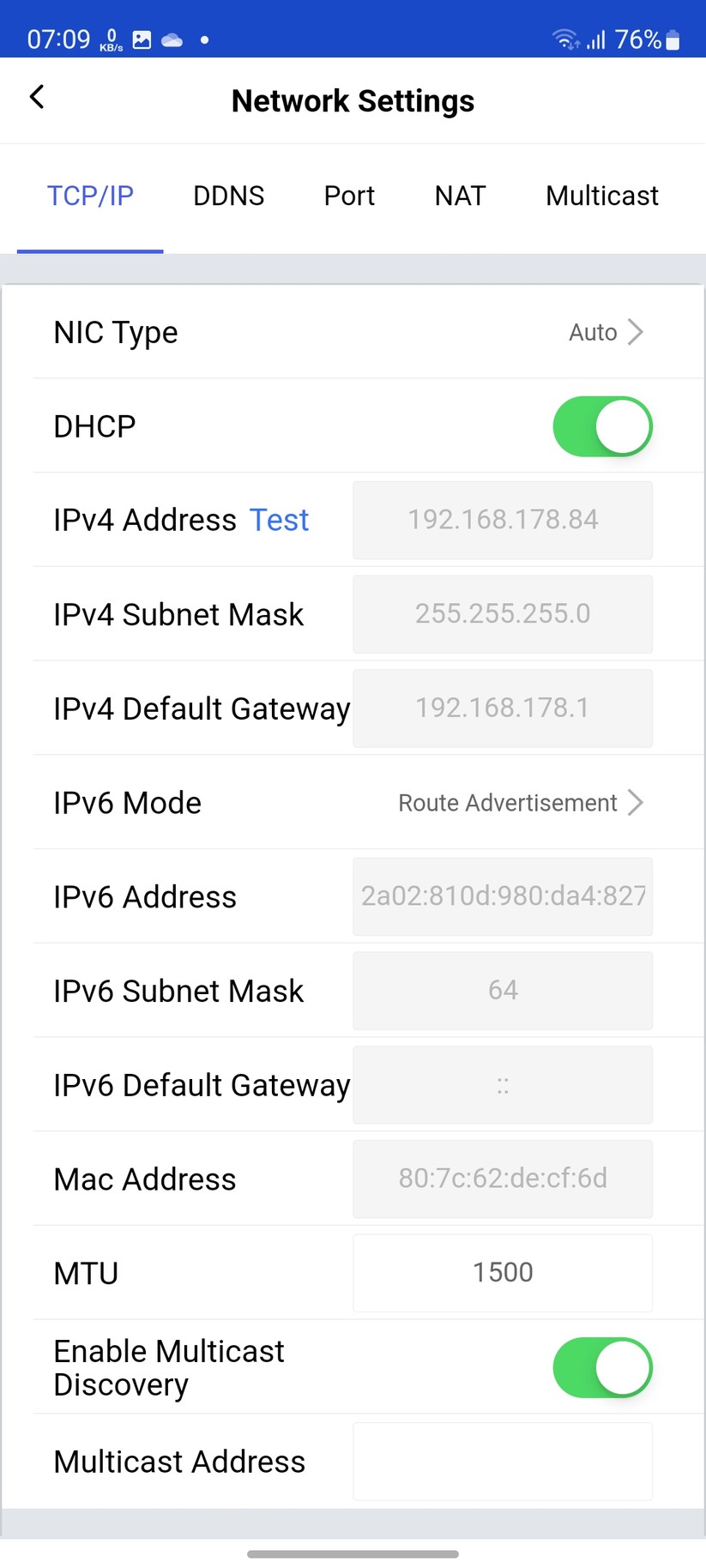 Annke NCD800 (I91BI): Einstellungsmöglichkeiten in der App Annke Vision