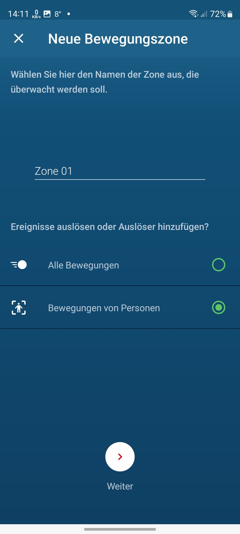 Bosch Eyes Innenkamera II: App, Einrichtung