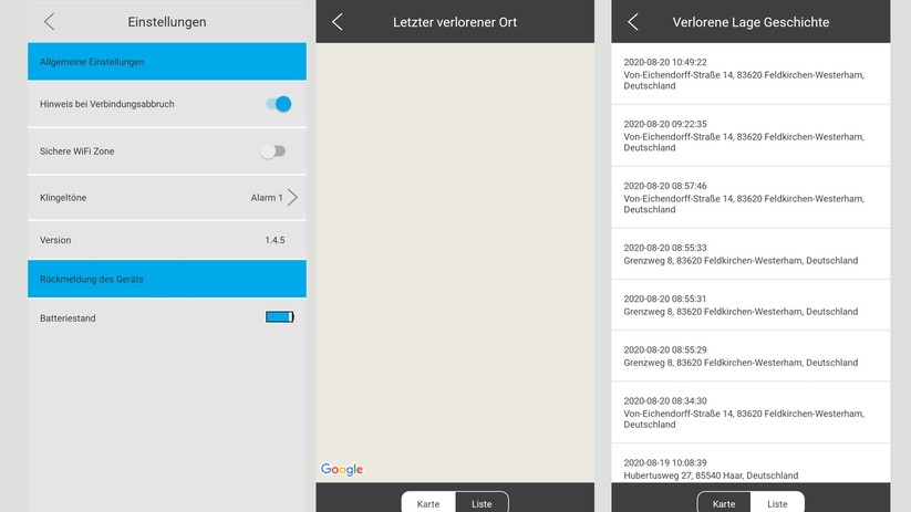 Selbst wenn sich Smart Tracker und Smartphone finden, funktioniert nicht alles. Die Kartenfunktion zeigt nichts an oder führt zum Absturz der App.