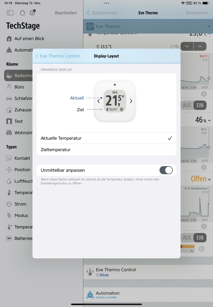 Eve Thermo und Eve Thermo Control: Konfiguration mit Eve-App