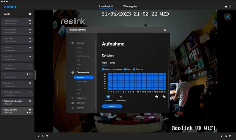 Reolink Video Doorbell WiFi/PoE: Desktop-App